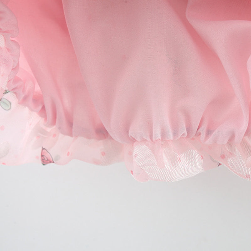 Summer Girls Dress Flower Bowknot Suspender Princess Dress