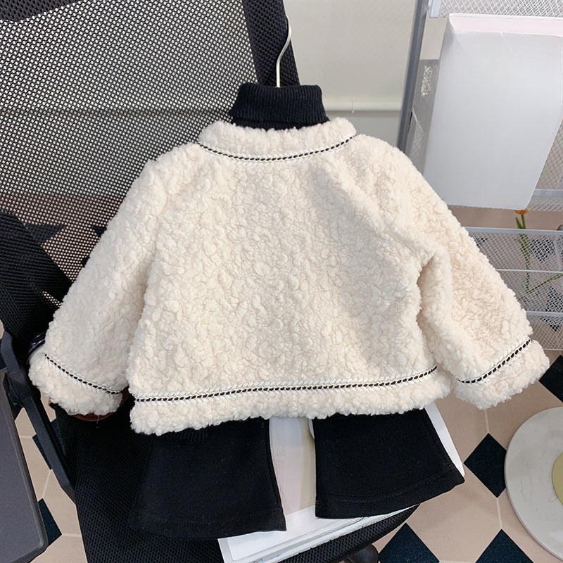 Baby Winter Sweater Baby Thick Warm Wool Sweater Three Piece Set