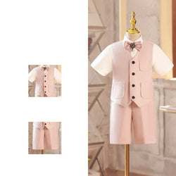 Baby Boys Summer Gentleman Pink Outfits Suits