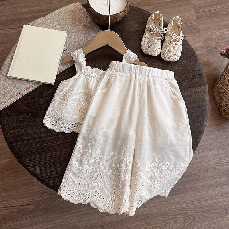 Girls Summer Thin Clothes Baby Girl Tops Pants Two Piece Set