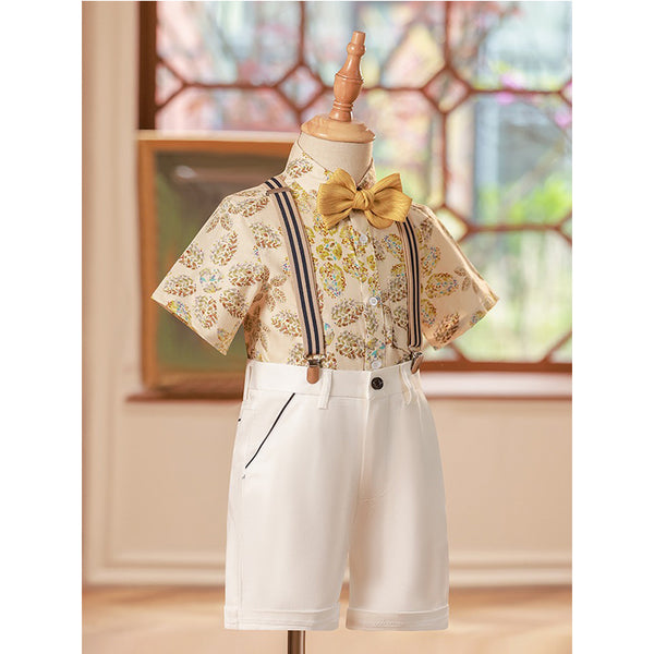 Boys Floral Shirt Birthday Suit Performance Costume