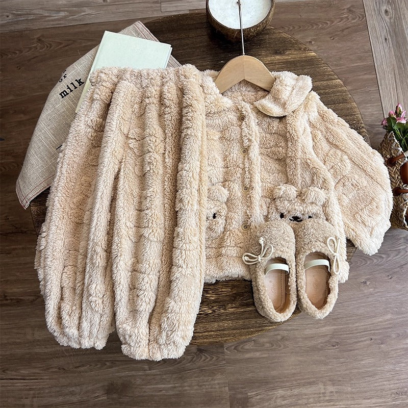 Girls' New Winter Coral Fleece Pajamas