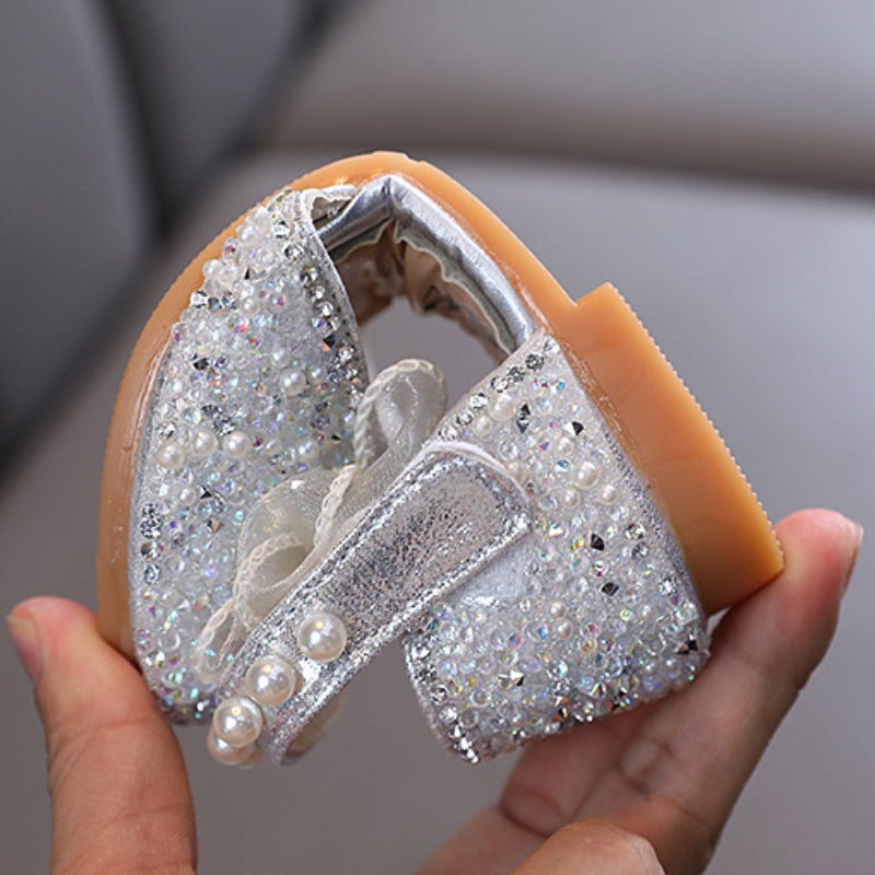 Girls Cute Pearl Princess Leather Shoes