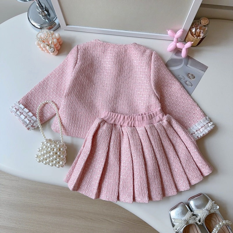 Girls' New Autumn Jacket and Skirt Two-piece Suit