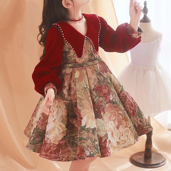 Cute Baby Girl Printing Flowers Dress Toddler Pageant First Communion marryshe Cute Baby Girl Printing Flowers Dress Toddler Pageant First Communion marryshe