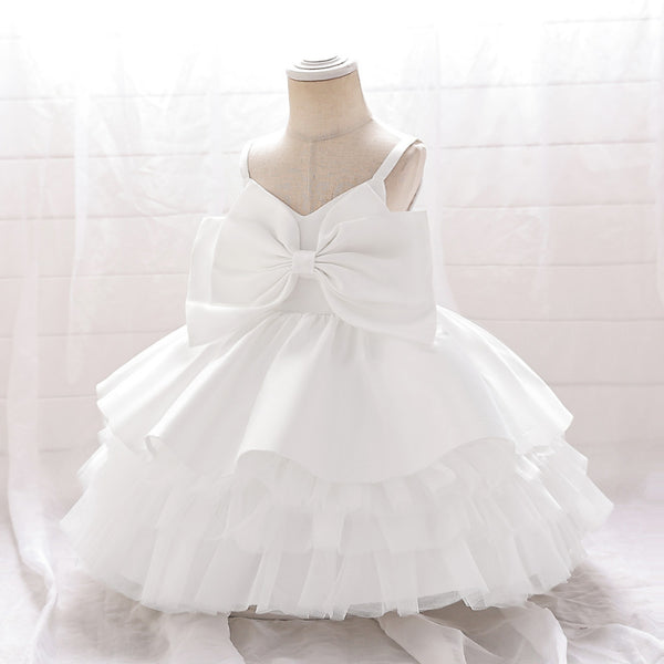 Elegant Baby Girls Sleeveless Big Bow Cake Tutu Toddler Prom Princess Dress