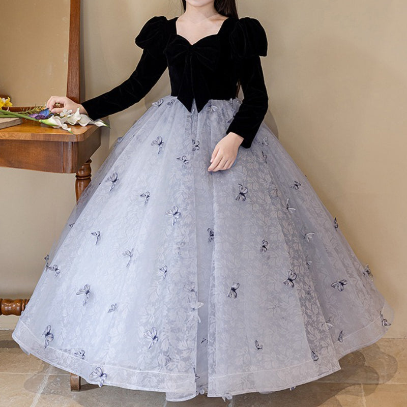 formal girls pageant dresses Sky Blue Rhinestone Organza Ruffled Little Girl Pageant Dress