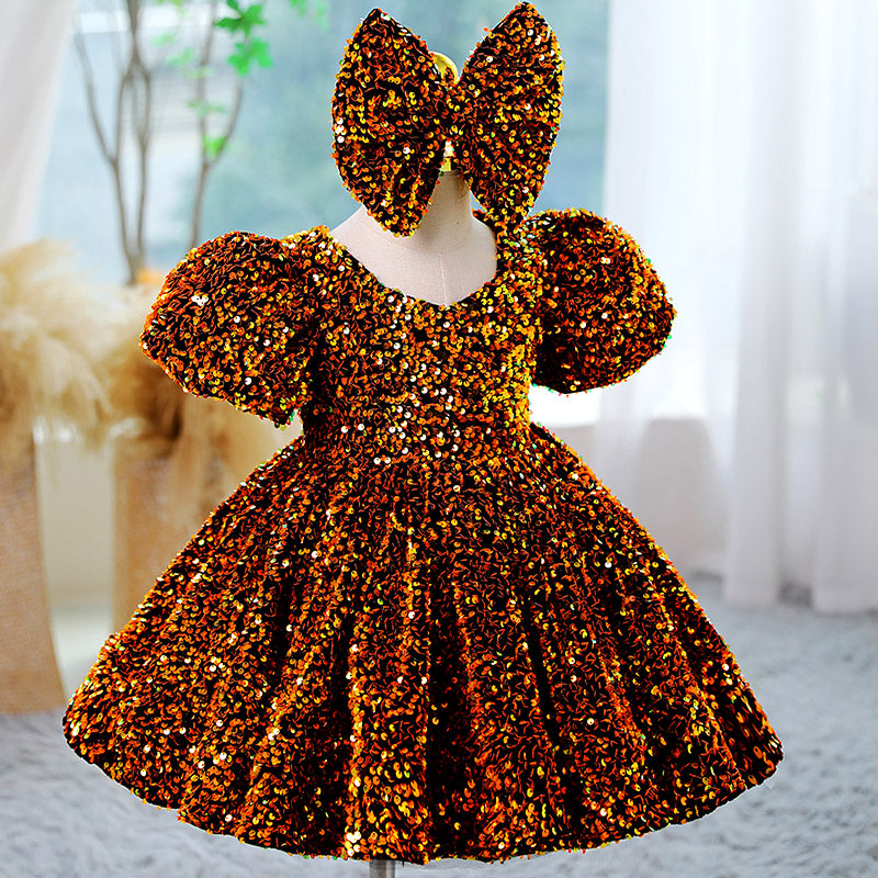 Girls Puffy Princess Sequin Dress marryshe Girls Puffy Princess Sequin Dress marryshe