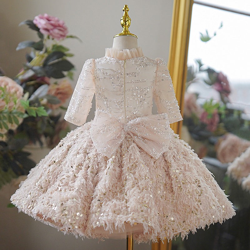 Girls Elegant Princess Dress Children's Birthday Dress Girls Party Dress, Pink / 5-6 Years (130cm) Girls Elegant Princess Dress Children's Birthday Dress Girls Party Dress, Pink / 5-6 Years (130cm)