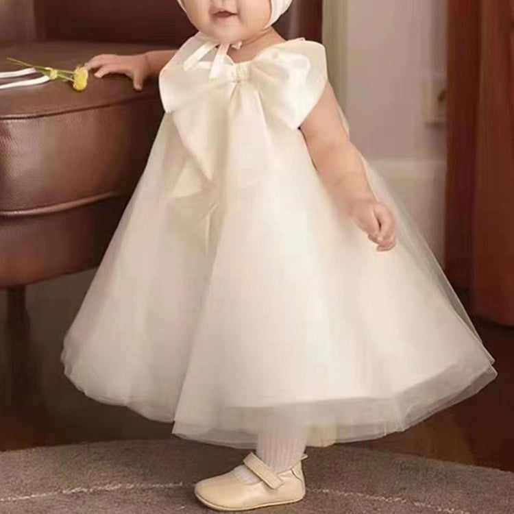 First Communion Dress Girl Formal Princess Dress Summer Bowknot Birthday Party Dress