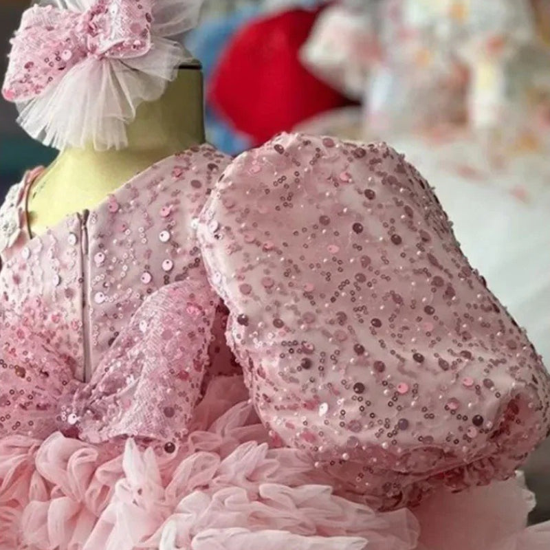 Baby Girl Sequin Dress Girl Birthday Princess Dress Children Party Dress
