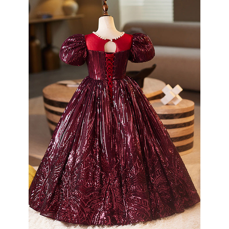 Flower Girl Red Dresses Girls Christening Dresses