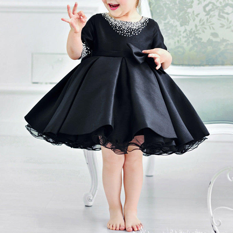 toddler girl black dress Baby Shimmery Princess Party quality fabric and a meticulous attention to detail Toddler Girls Uniform Long Sleeve
