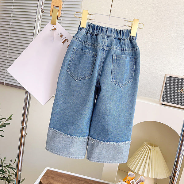 Sweet Baby Girl's Denim Wide-leg Pants