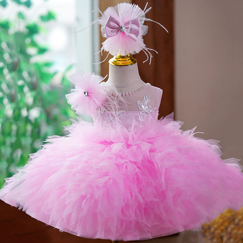 Cute Flower Girl Puffy Dress Pink Princess Dress
