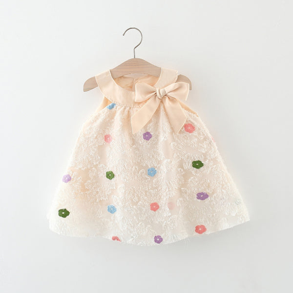 Cute Baby Girl Colorful Flower Sleeveless Summer Dress