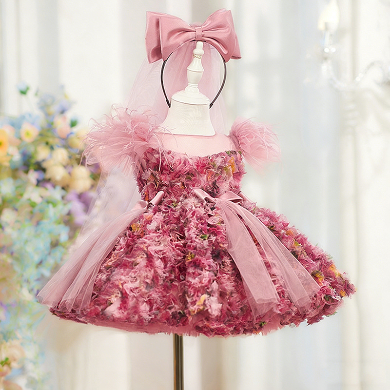 spring princess dress Spring Children's Birthday Puff Princess Dress Flower Girl Wedding Dress