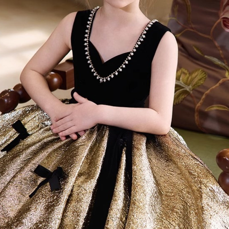 Girls Black Prom Dresses Children's Birthday Dresses Girls Pageant Dresses