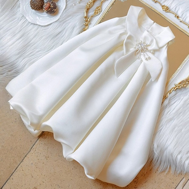 White Baby Girl Communion Dress Flower Girl Wedding Dress Girl Birthday Princess Dress