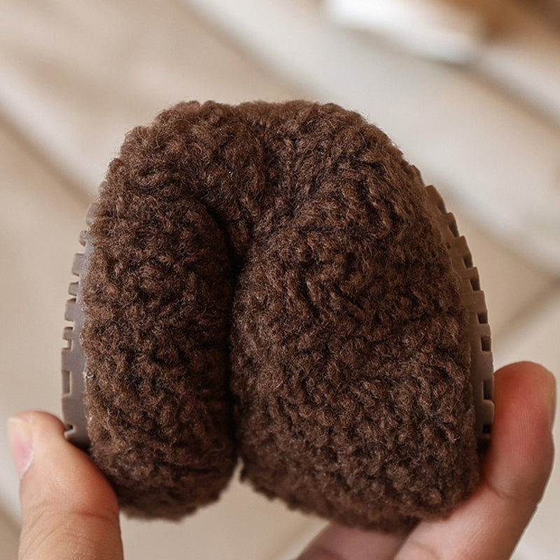 Girls' Winter Fleece-lined Lamb Wool Cotton Shoes