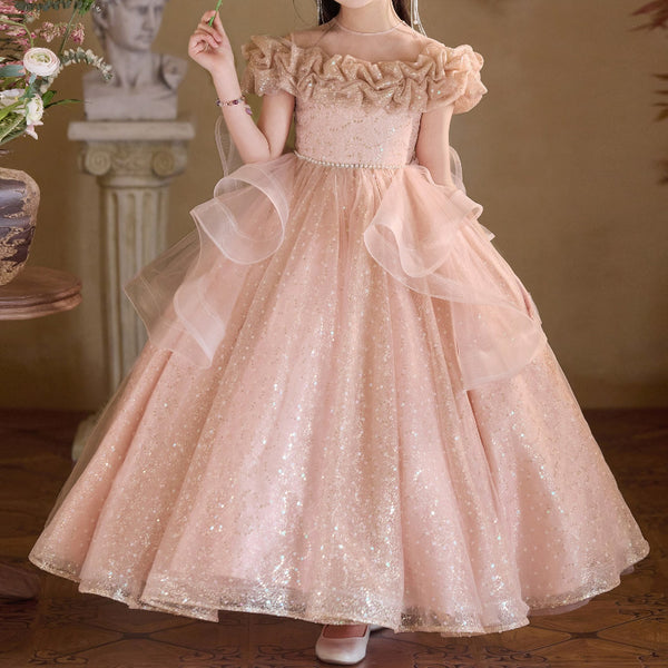 Girls Elegant Party Dresses Children Birthday Princess Dress