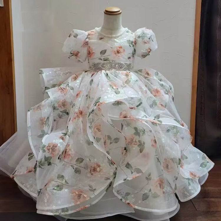 Flower Girls Catwalk Dress Baby Girls Fairy Long Princess Dress