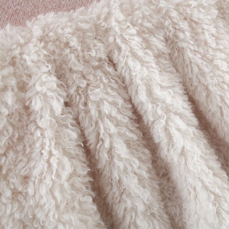 Girls' Winter Fleece Top Fur Vest Dress Two-piece Set