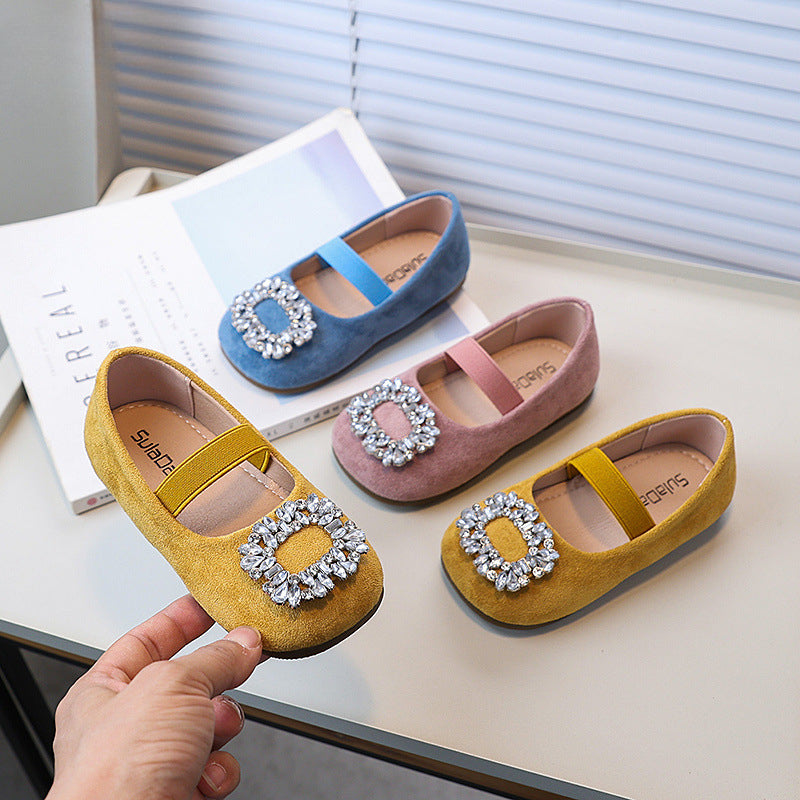 Girls Rhinestone Princess Shoes Cute Bow Shoes