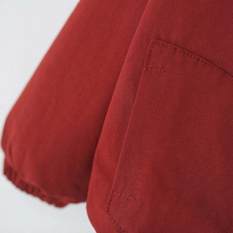 Girls' Winter Solid Color Hooded Coat