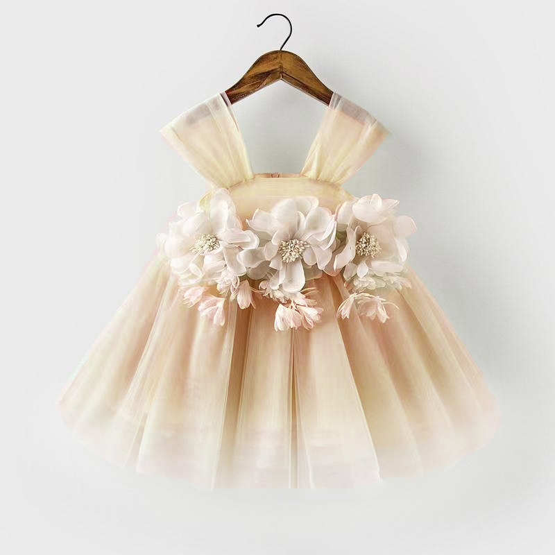 Baby Flower Girl Dress Toddler Birthday Party Dress Summer Green Cake