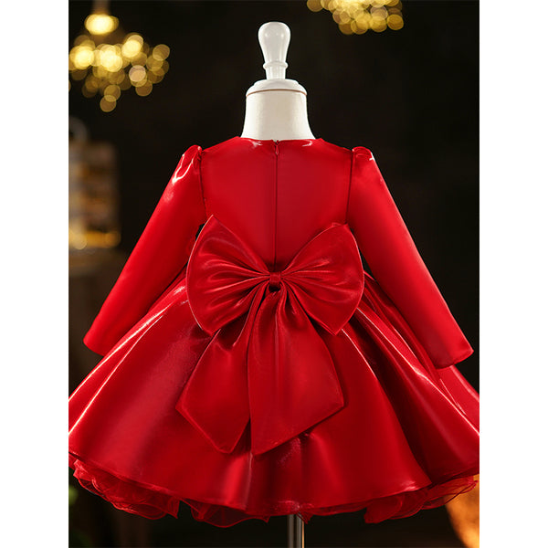 Cute Baby Girl Red Christmas Dress Toddler Birthday Princess Dress