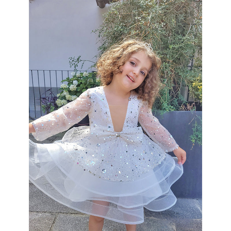 Children's Sequined Dress Girls' Birthday Train Dress Baby Party Princess Dress main image 1