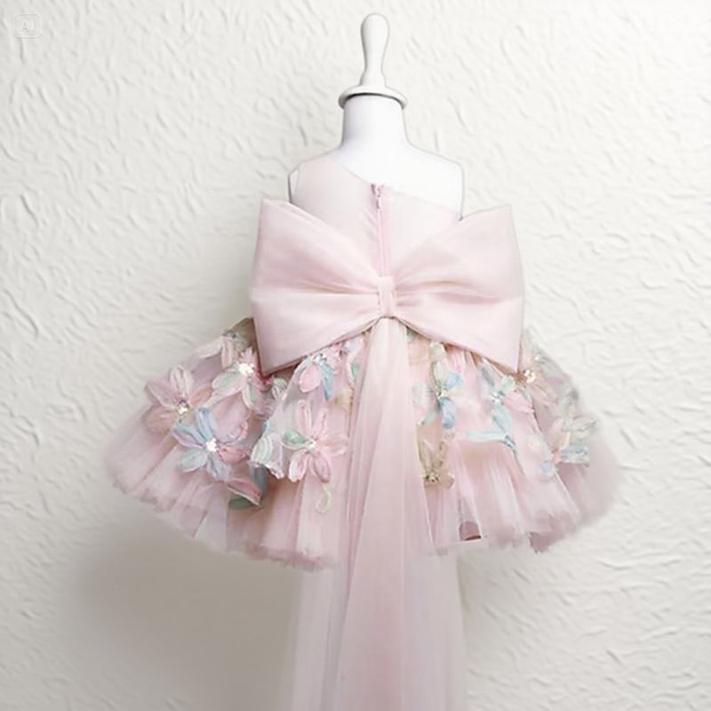 Baby Girl Birthday Princess Dress Floral Fairy Costume Sleeveless Tulle Party Gown Baby Girl Birthday Princess Dress Floral Fairy Costume Sleeveless Tulle Party Gown