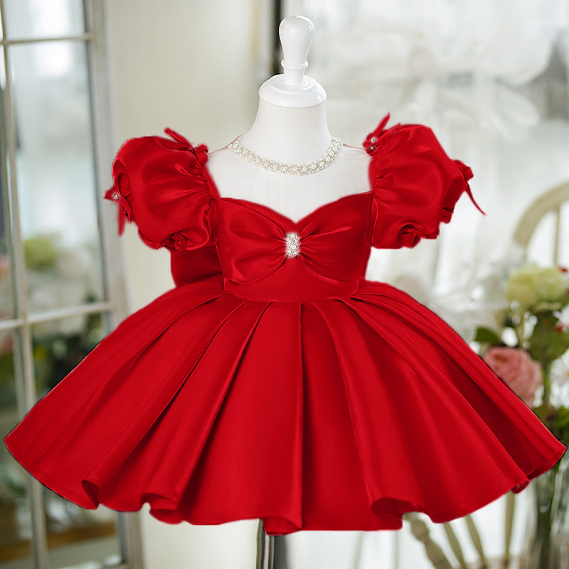 Cute Baby Girl Beauty Pageant Dress Toddler First Communion Princess Dress