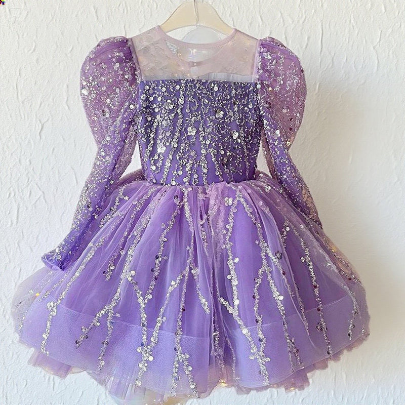 beauty pageant dresses for babies Sugar Kayne C203 Short Girls Cupcake Velvet Sequin Dress Baby Toddler Crystal Fringe Tassel Cap Sleeve - 2T - Powder Blue The color may be slightly different due to the slight difference Beauty Pageant Little Girl Purple