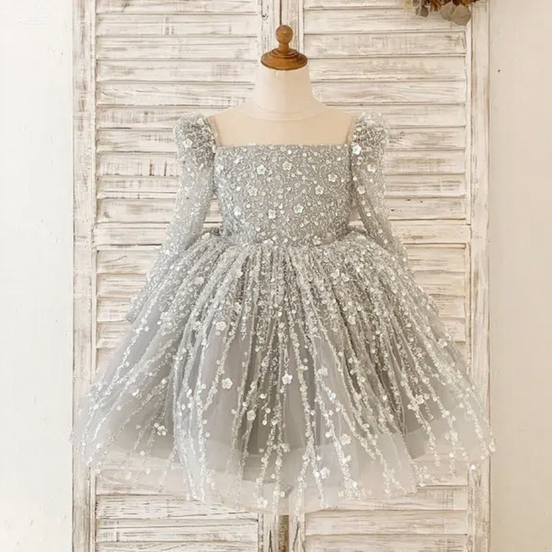 silver christmas dress girls Amazon.com: GZCYL Silver Pageant Dresses for Girls Sequin Toddler Pageant Ball Gowns Puffy Prom Dress for Kids: Clothing, Shoes & Jewelry