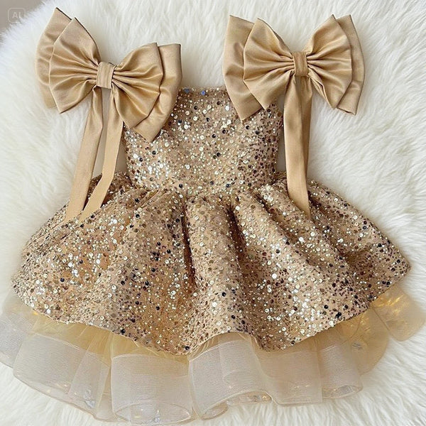 Elegant Baby Girl First Communion Dress Toddler Birthday Pageant Princess Dress