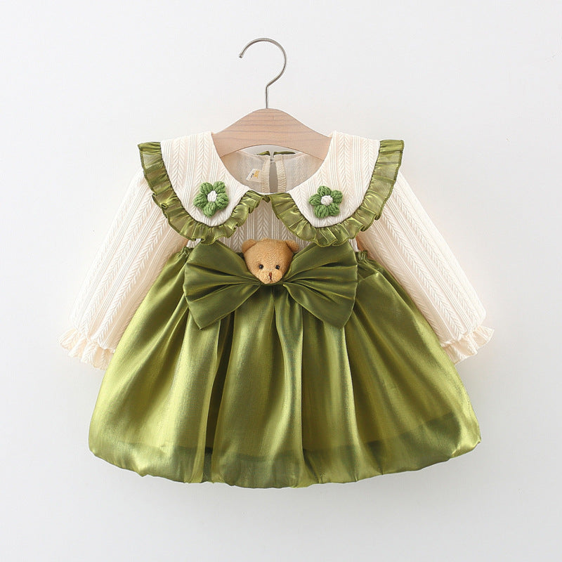Girls Pageant Dresses - Girls Christmas Dresses Baby Girls Autumn Long Sleeve Dresses, Green / 3-4 Years (110cm) Girls Pageant Dresses - Girls Christmas Dresses Baby Girls Autumn Long Sleeve Dresses, Green / 3-4 Years (110cm)