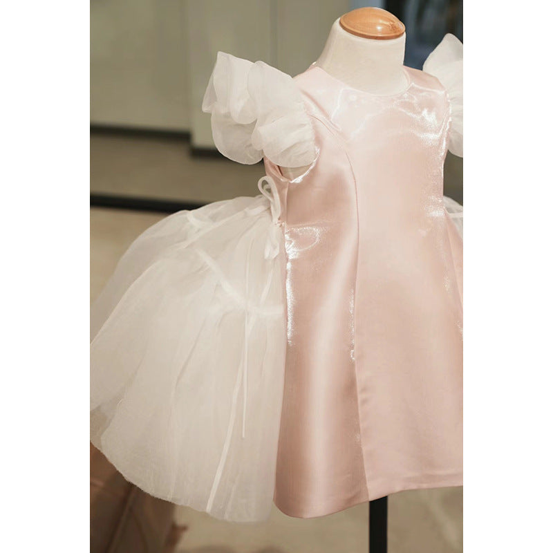 Pink Girls Prom Dress Children Birthday Party Princess Dress
