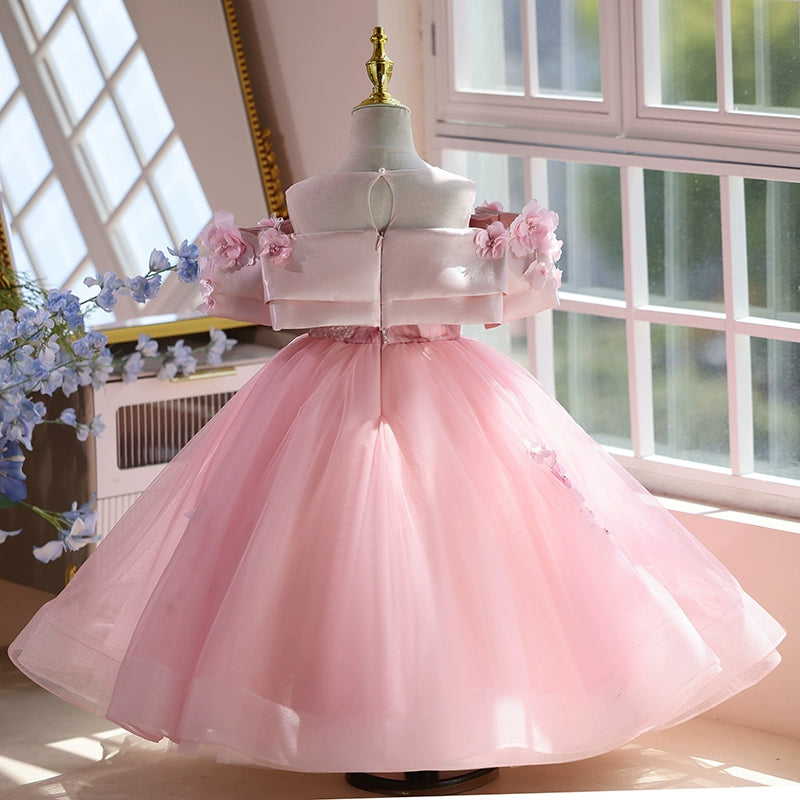 Girls Pink Party Princess Dress Girls Elegant Birthday Dress Girls Pink Party Princess Dress Girls Elegant Birthday Dress