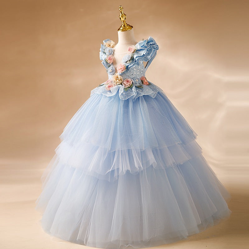 Luxurious Flower Girl Wedding Summer Birthday Party Princess Dress