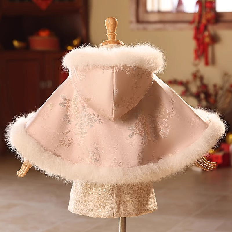 Children's Shawl Winter Thickened Girls' New Year Windbreaker