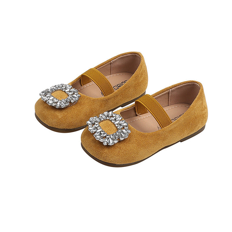 Girls Rhinestone Princess Shoes Cute Bow Shoes