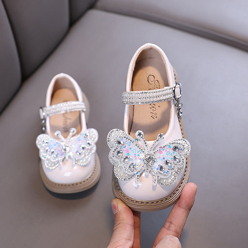 New Baby Girl Princess Diamond Leather Shoes