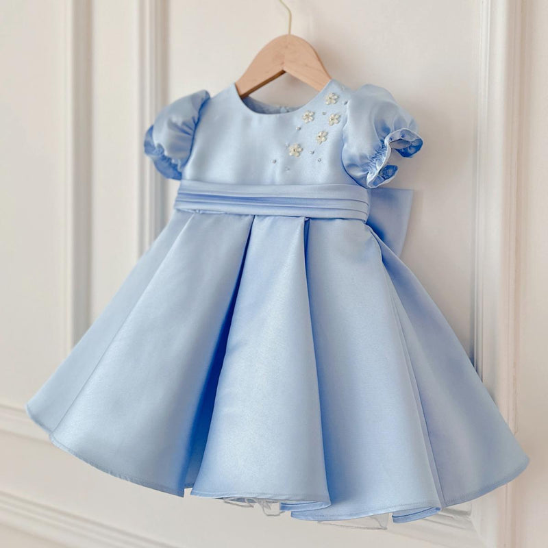 Blue Girls Birthday Dress Baby Party Princess Dress