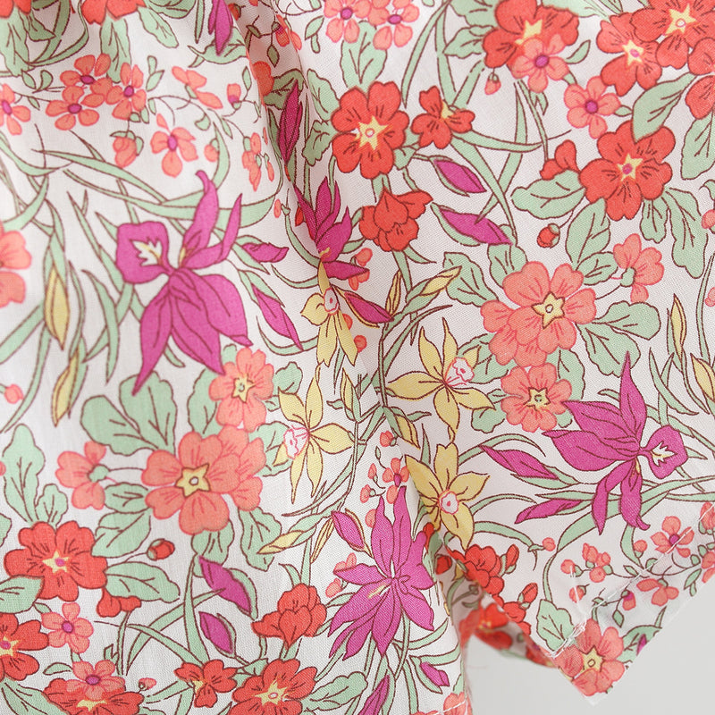 Girls Summer Suit Children's Suspender Shorts Floral Two-piece Suit