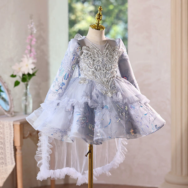 Baby Birthday Dress Children's Puffy Princess Dress Flower Girl Wedding Dress