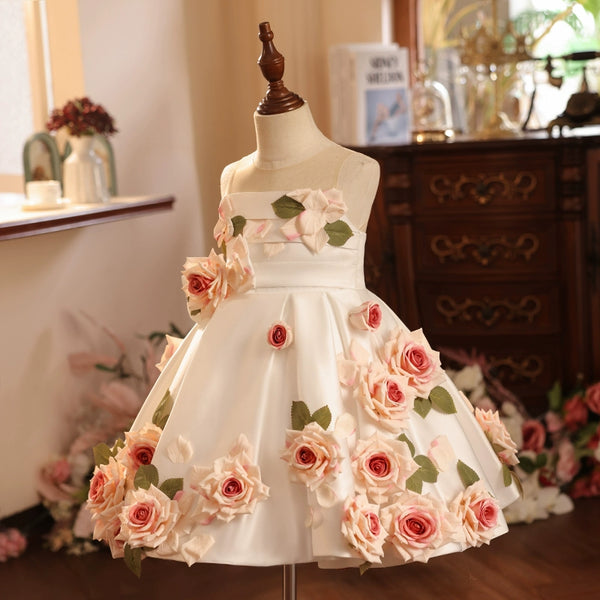 Flower Girl Dress Toddler Birthday Party Dress Summer Flower Puffy Girl Formal Dresses