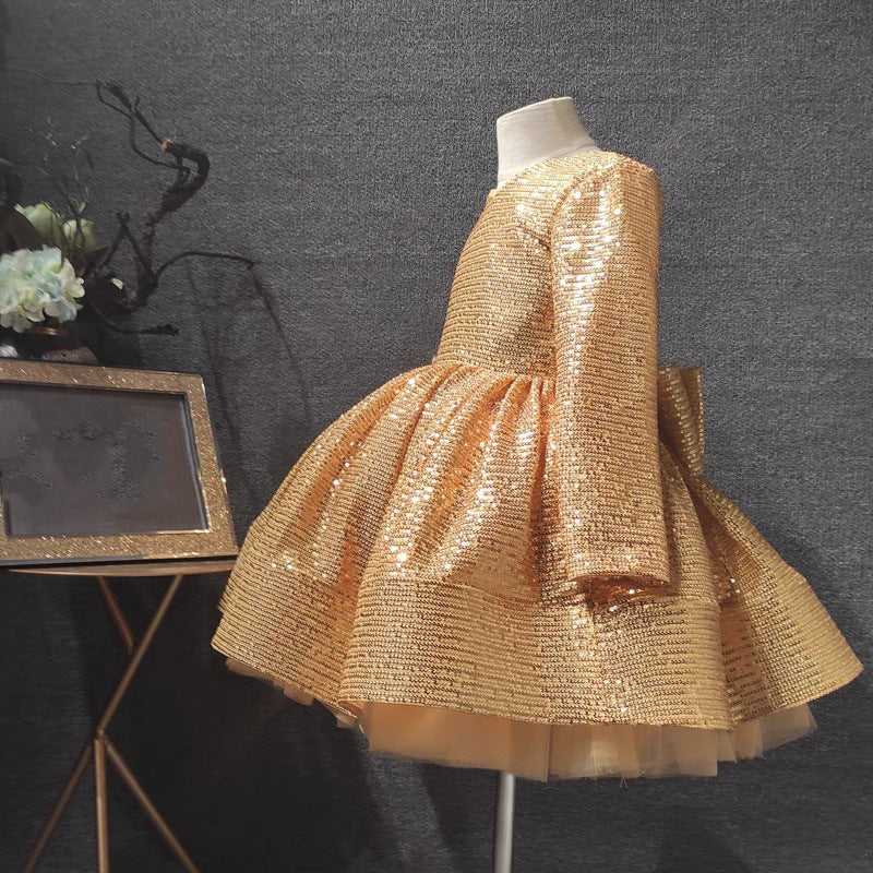Black Friday Offer - Girl Party Dresses - Elegant Baby Girl Gold Sequin Dress Toddler First Communion Princess Dress, Long sleeves / 1-2 Years (90cm) Black Friday Offer - Girl Party Dresses - Elegant Baby Girl Gold Sequin Dress Toddler First Communion Princess Dress, Long sleeves / 1-2 Years (90cm)