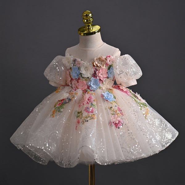 Girls Birthday Dress Children's Communion Princess Dress Flower Girl Dress